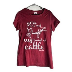 NWT Bohemian Cowgirl T-Shirt Maroon Size Medium You are not my brand of cattle
